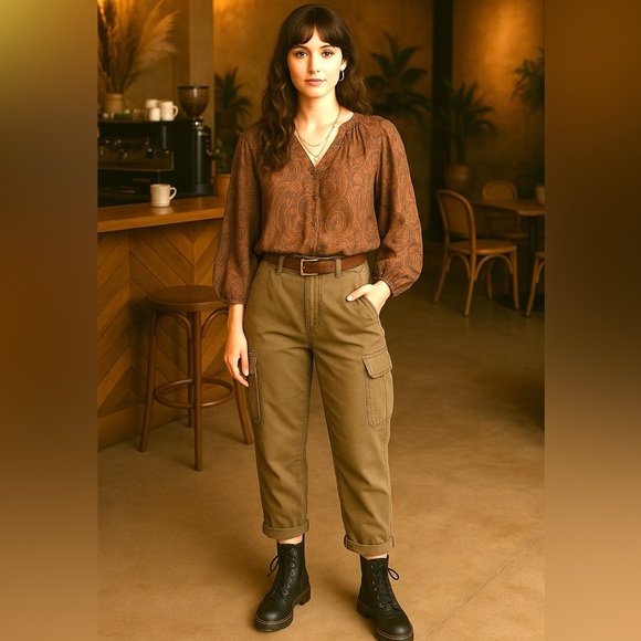 a new day Women's Khaki Cargo Trousers - Picture 3 of 10